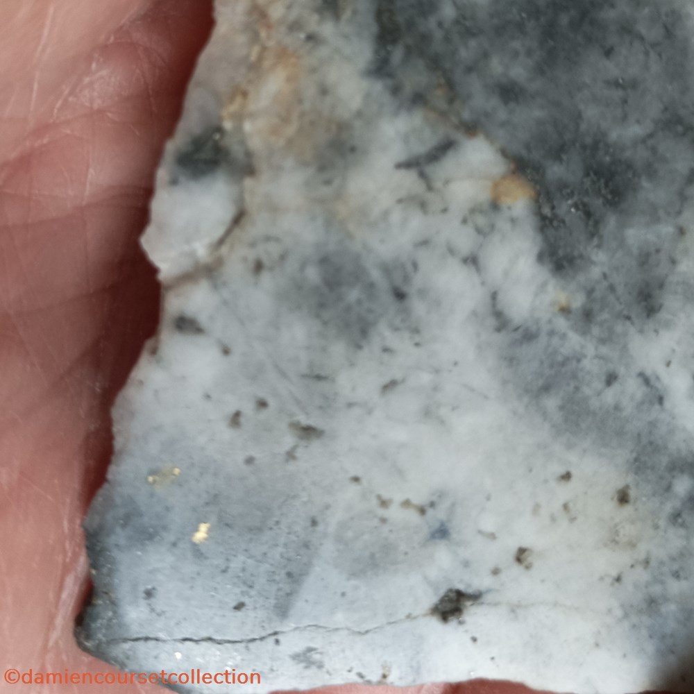 Quartz aurifère (Limousin) 4 mineraux meteorites or natif quartz aurifere limousin