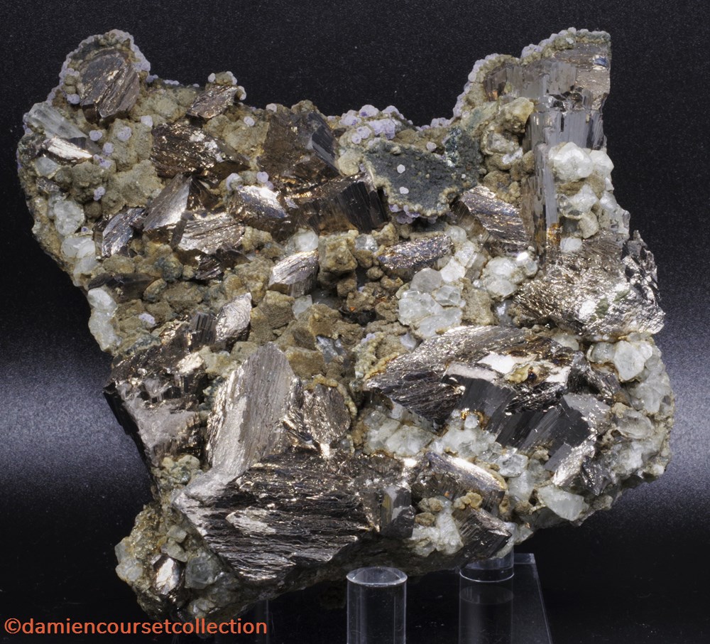 Topaze, Arsénopyrite et Fluorite mineraux meteorites topaze arsenopyrite et fluorite