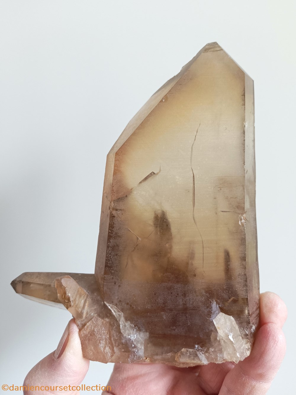 Citrine maclée, Zambie 3 mineraux meteorites quartz citrine maclee zambie