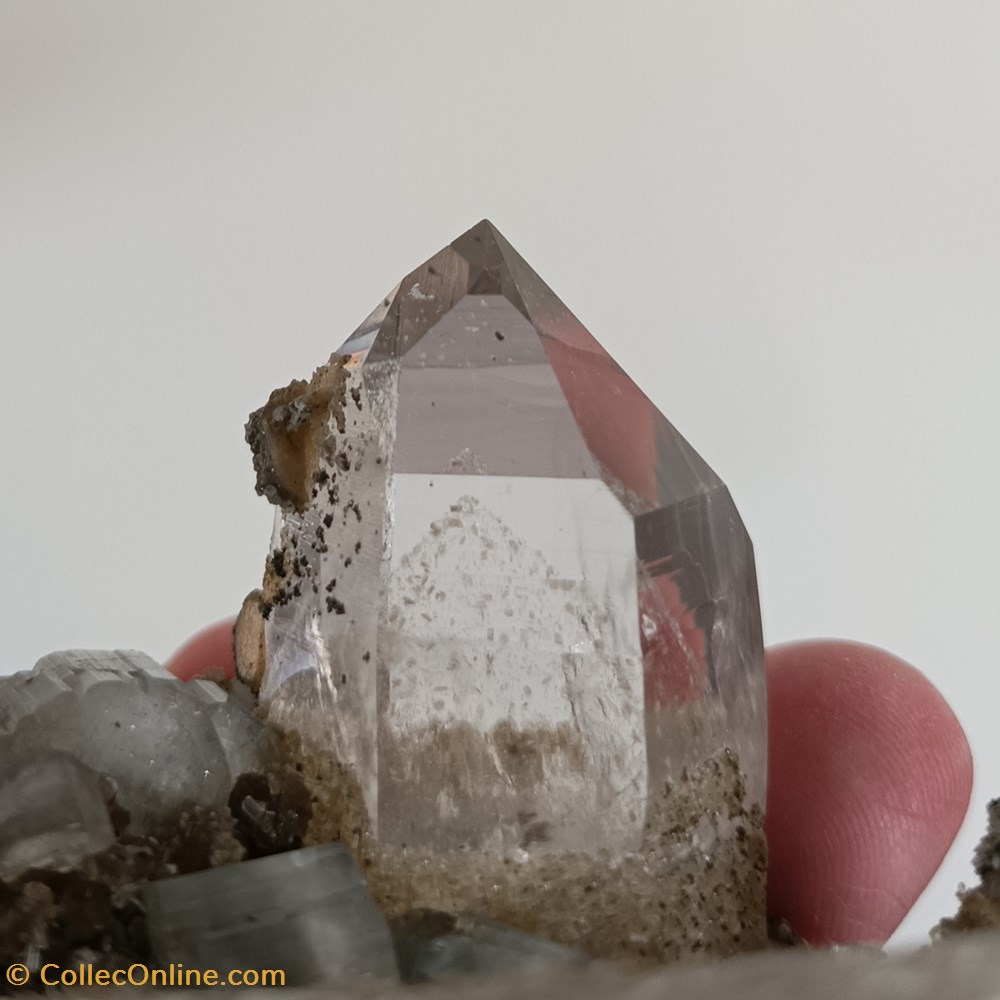 Quartz (fantômes), apatites et ferberite mineraux meteorites quartz fantomes apatites et ferberite