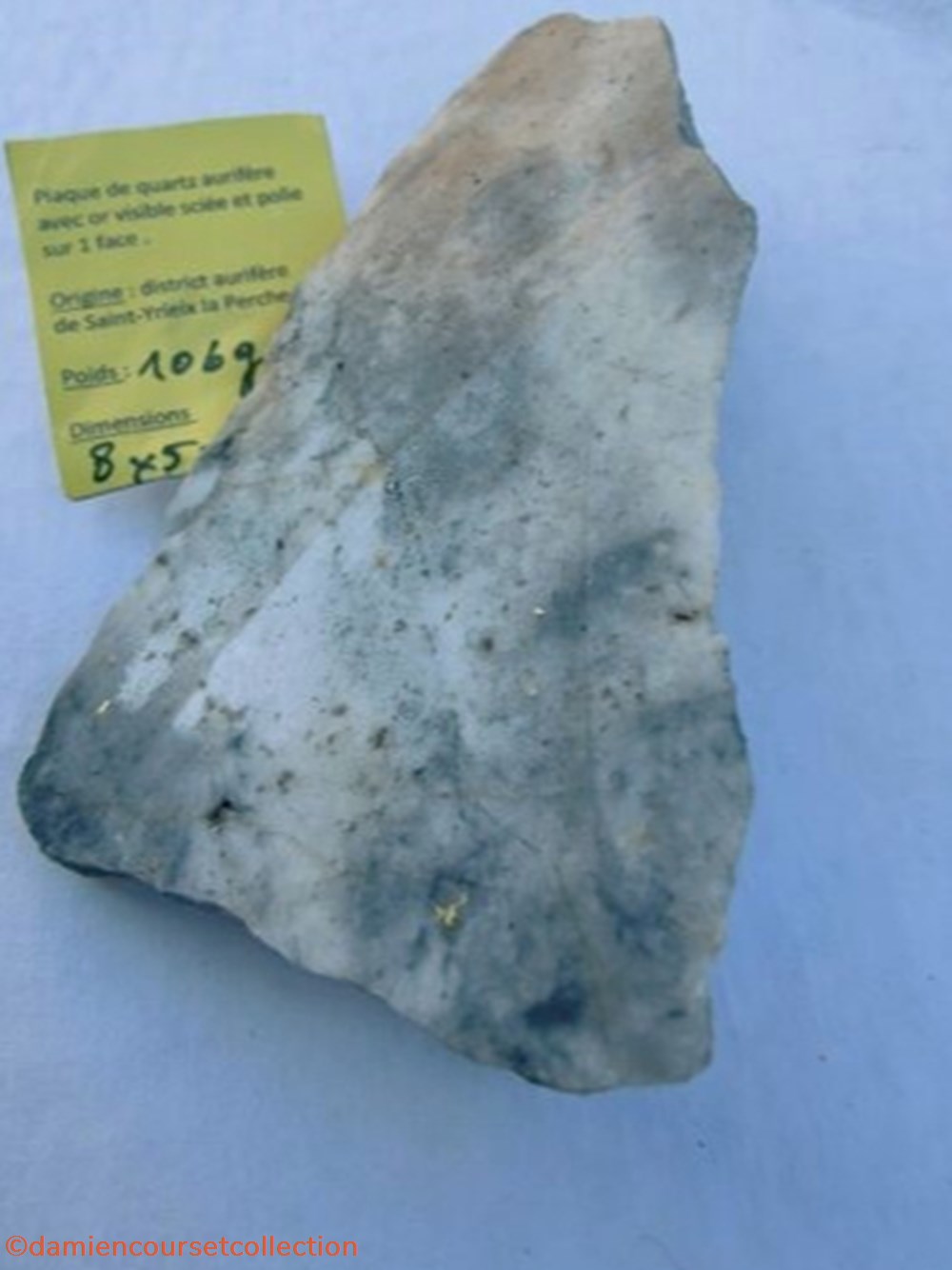 Quartz aurifère (Limousin) mineraux meteorites or natif quartz aurifere limousin