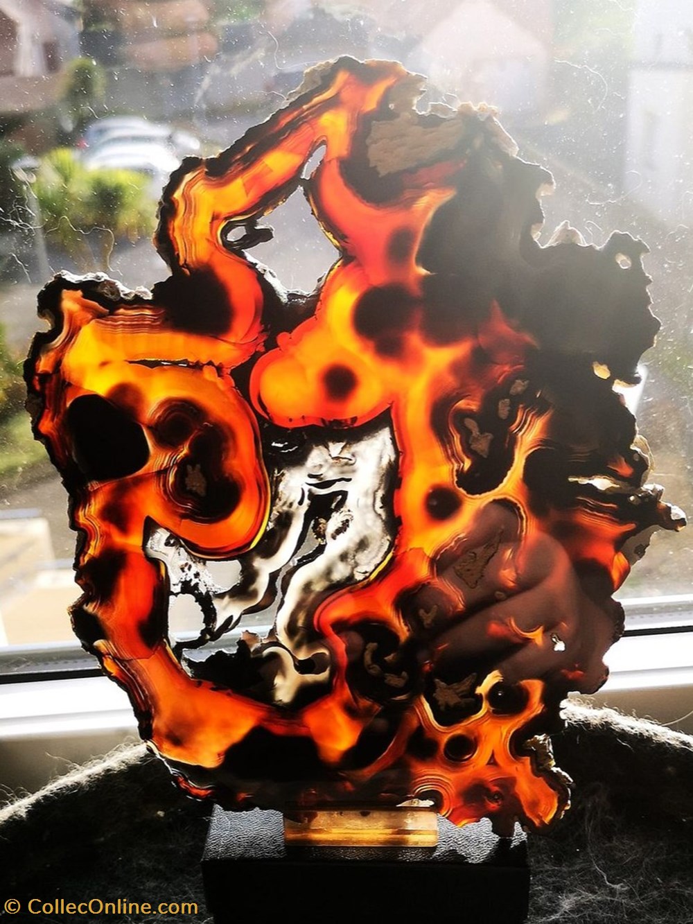 Tranche d'agate, Brésil mineraux meteorites tranche agate bresil