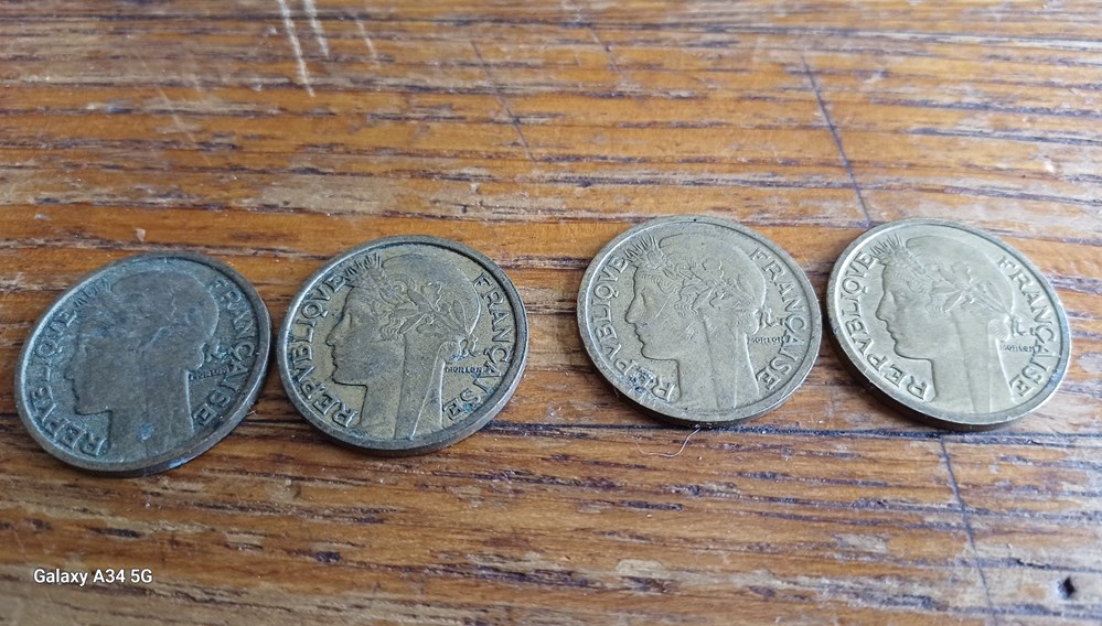 4 pieces 1 franc monnaies monde france 4 pieces 1 franc