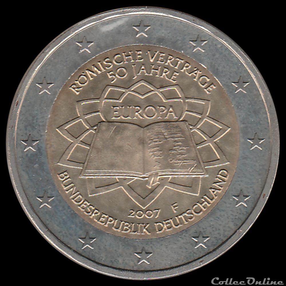 50e anniversaire du traité de Rome monnaie euro allemagne 50e anniversaire du traite de rome