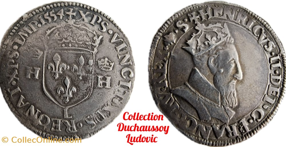 Teston Henri II 1554 Bayonne monnaies europe medievale france royales teston henri ii 1554 bayonne