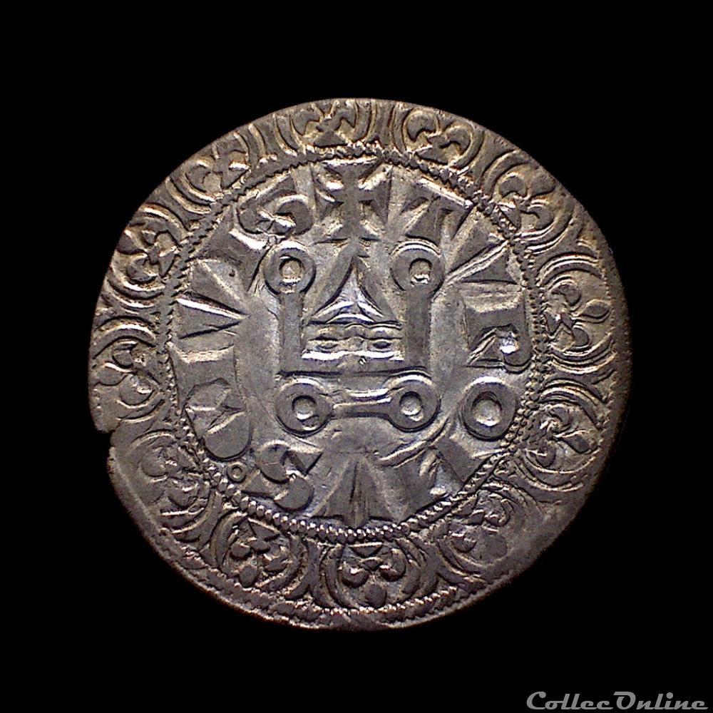 PHILIPPE IV Gros tournois à l'O rond avec annelet en ponctuation au revers 3 monnaie france royale philippe iv gros tournois a o rond avec annelet en ponctuation au revers