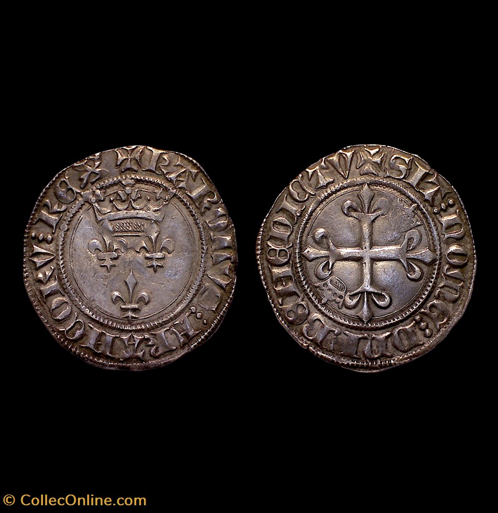 CHARLES VI Gros dit "Florette" monnaies france royales charles vi gros dit florette