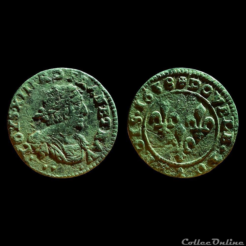 LOUIS XIII Double tournois 1638 ° ° monnaie france royale louis xiii double tournois 1638