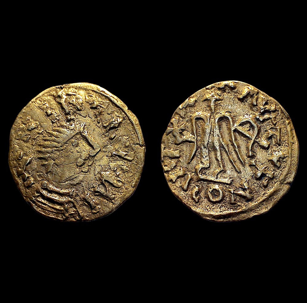 monnaies europe medievale france merovingiennes royaume franc de bourgogne triens a la boucle perdue
