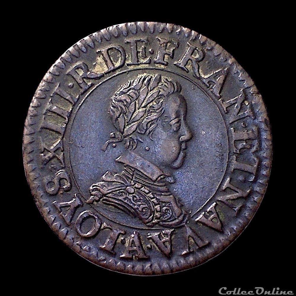 LOUIS XIII Double tournois 1611 A 2 monnaie france royale louis xiii double tournois 1611 a