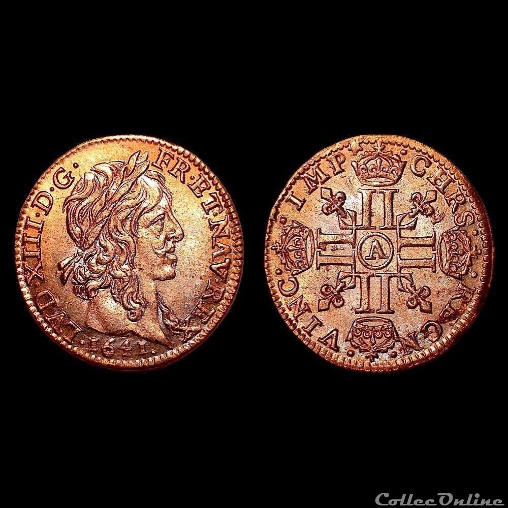 LOUIS XIII ½ Louis d'or à la mèche longue 1641 A monnaie france royale louis xiii louis or a la meche longue 1641 a