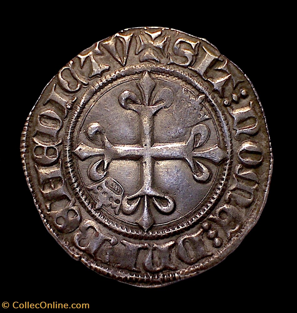 CHARLES VI Gros dit "Florette" 3 monnaies france royales charles vi gros dit florette