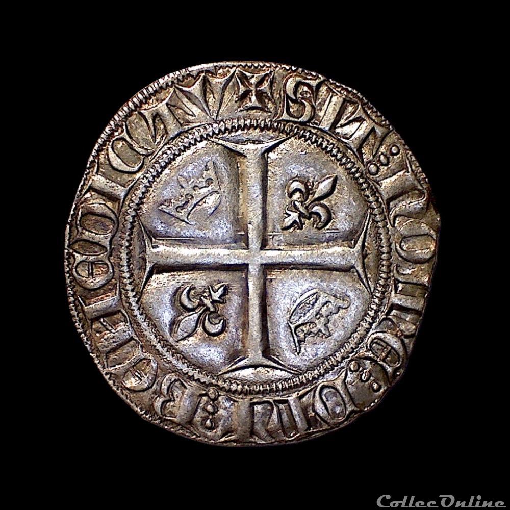 CHARLES VI Blanc dit "Guénar" 3 monnaies europe medievale france royales charles vi blanc dit guenar