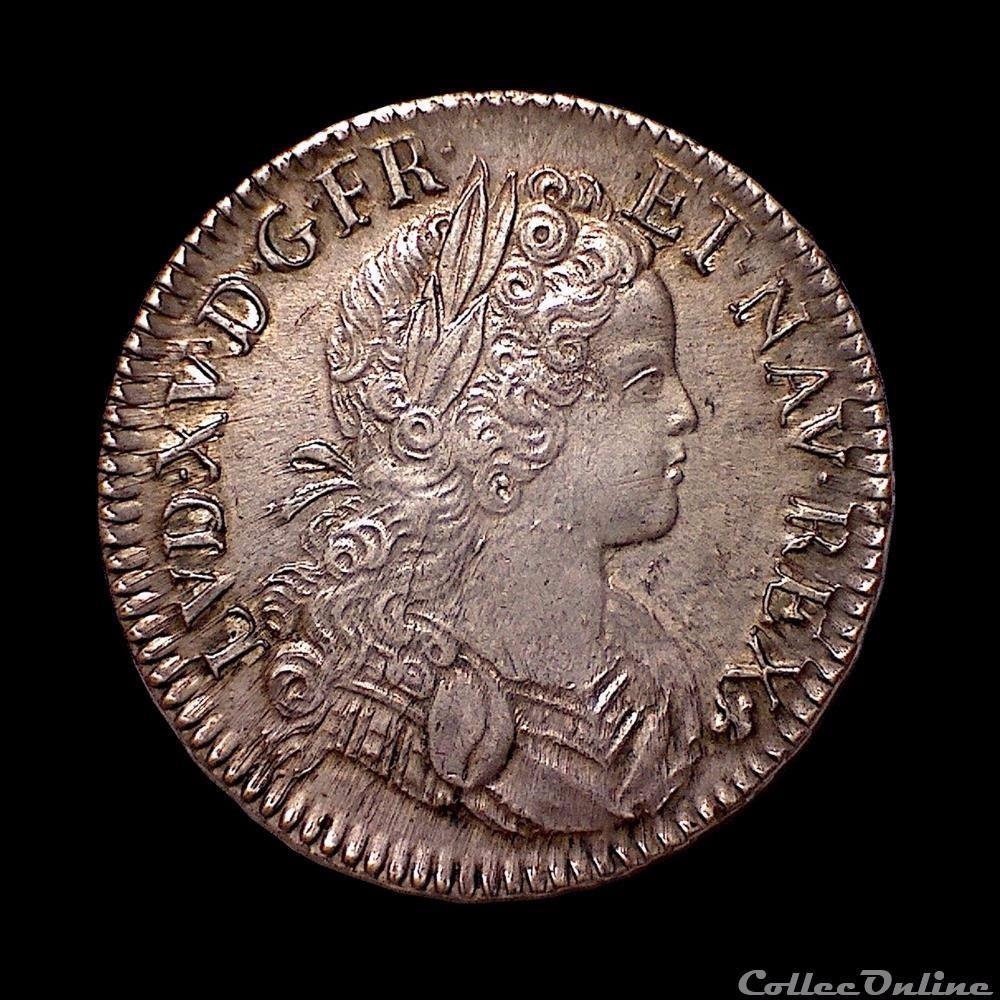 LOUIS XV Écu de France-Navarre 1718 A 2 monnaie royale louis xv ecu de france navarre 1718 a