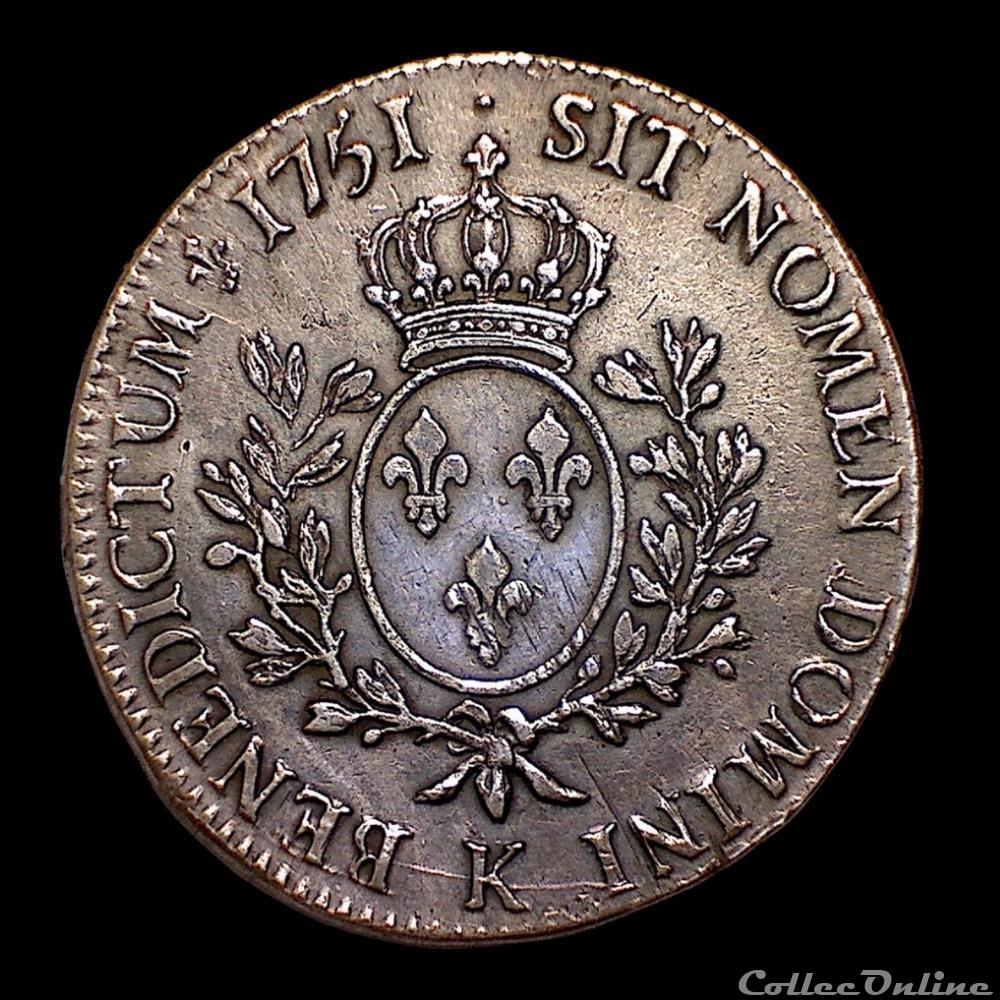 LOUIS XV Écu au bandeau 1751 K 3 monnaie france royale louis xv ecu au bandeau 1751 k
