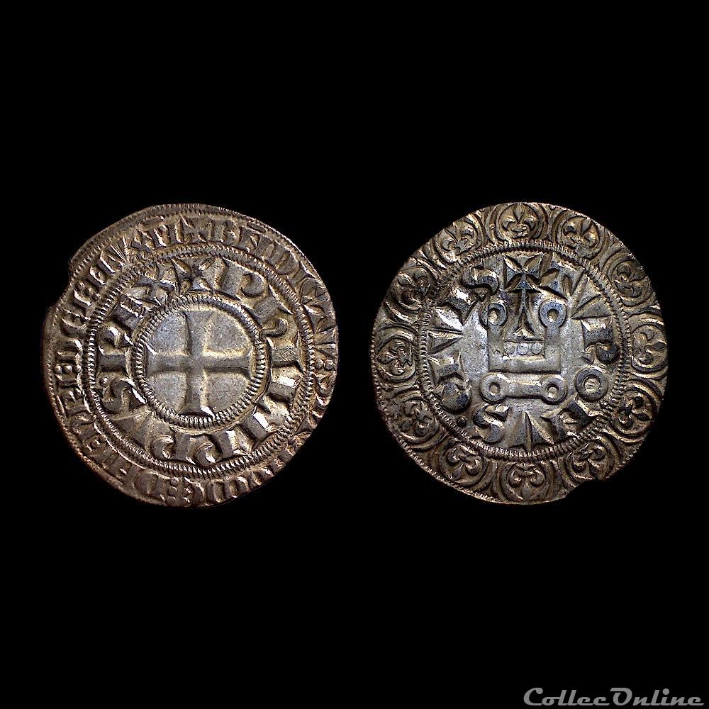 PHILIPPE IV Gros tournois à l'O rond avec ponctuation monnaie france royale philippe iv gros tournois a o rond avec ponctuation