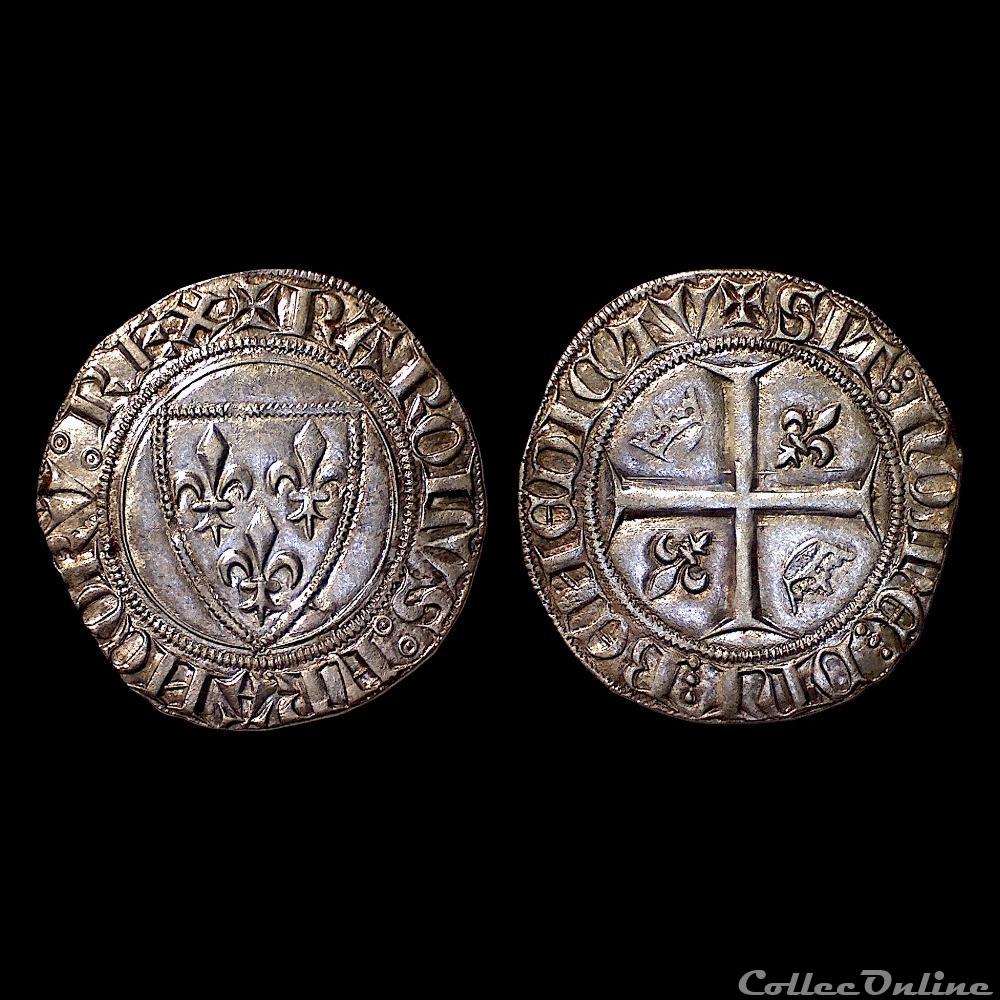 CHARLES VI Blanc dit "Guénar" monnaies europe medievale france royales charles vi blanc dit guenar