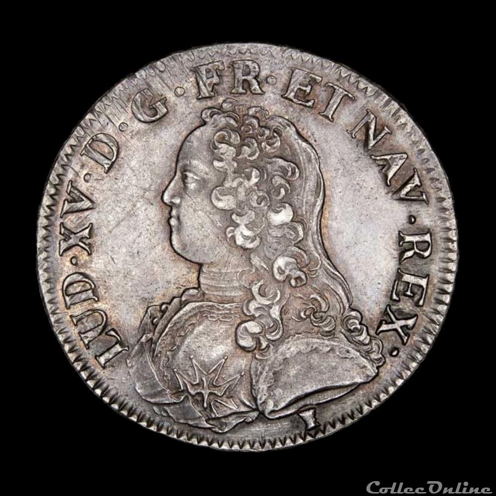 monnaie france royale louis xv ecu aux branches olivier 1728 9