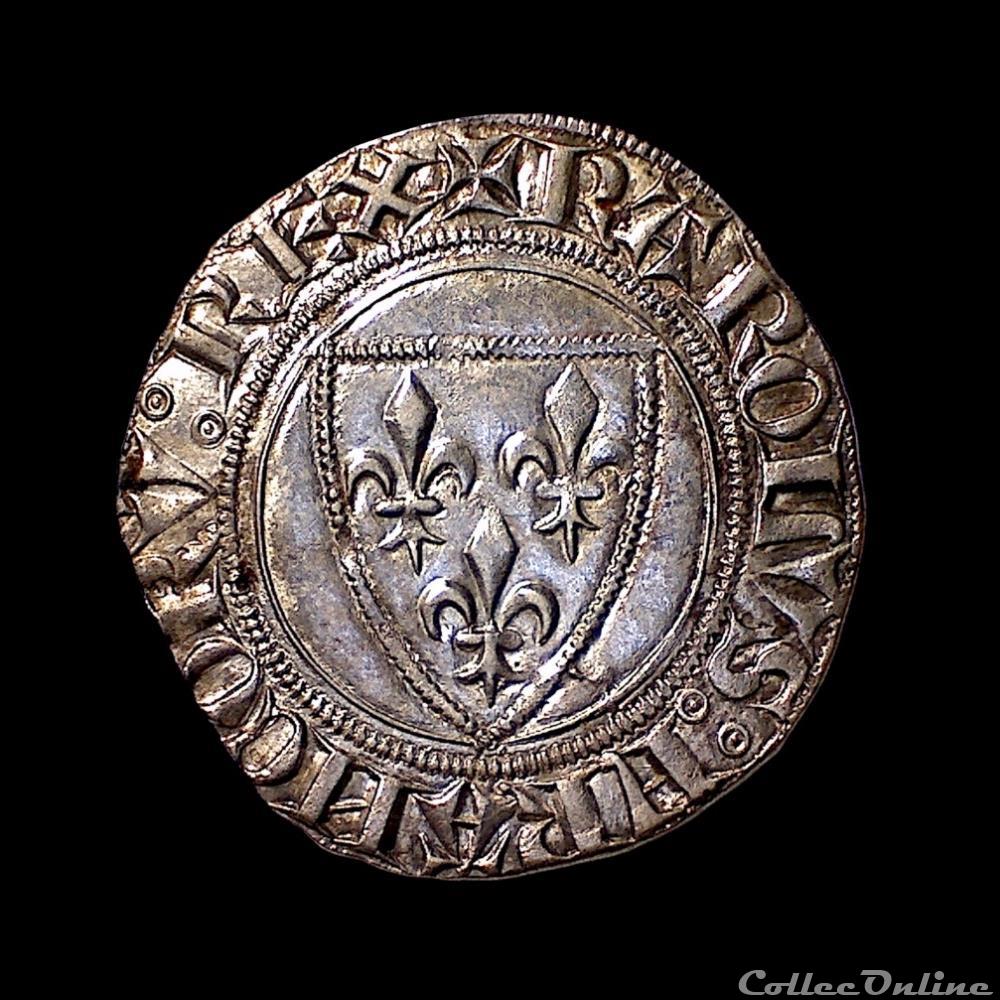 CHARLES VI Blanc dit "Guénar" 2 monnaies europe medievale france royales charles vi blanc dit guenar