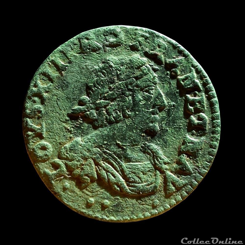 LOUIS XIII Double tournois 1638 ° ° 2 monnaie france royale louis xiii double tournois 1638