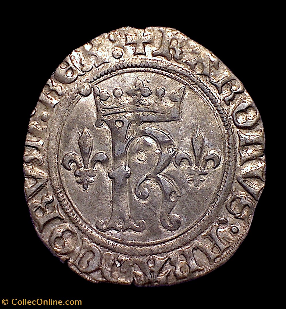 CHARLES VIII Karolus ou Dizain 2 monnaies france royales charles viii karolus ou dizain