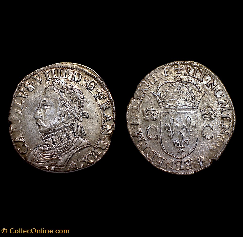 CHARLES IX Teston, 10e type, 1574 M monnaies europe medievale france royales charles ix teston 10e type 1574 m