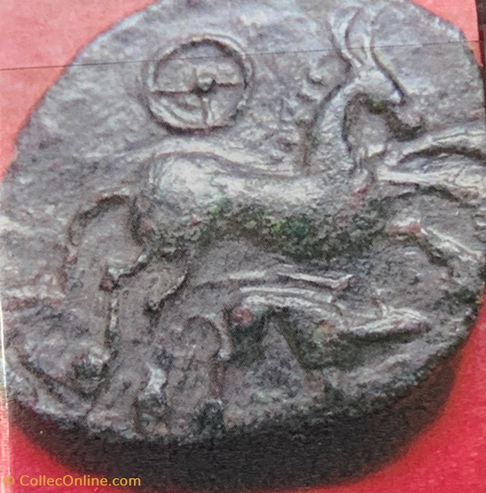 Bronze au cheval et sanglier DT 2453 monnaie antique av jc ap gauloise bronze au cheval et sanglier dt 2453