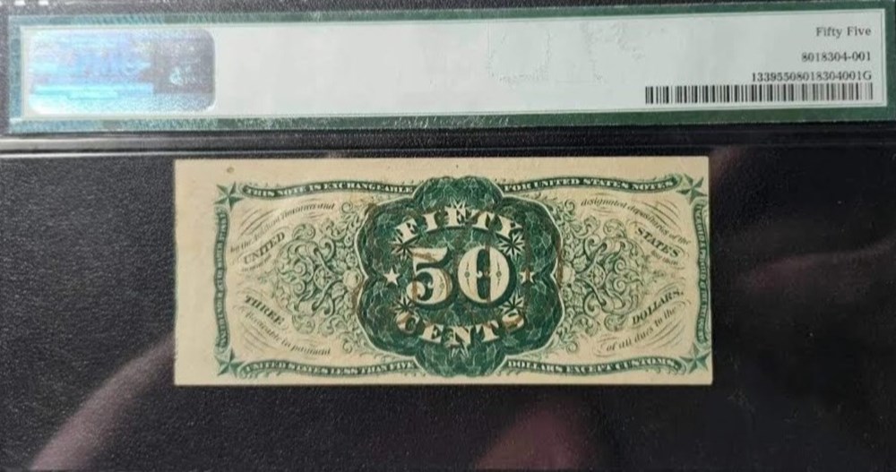 50 cent, 3rd issue PMG55 banknotes north america united states of 50 cent 3rd issue pmg55