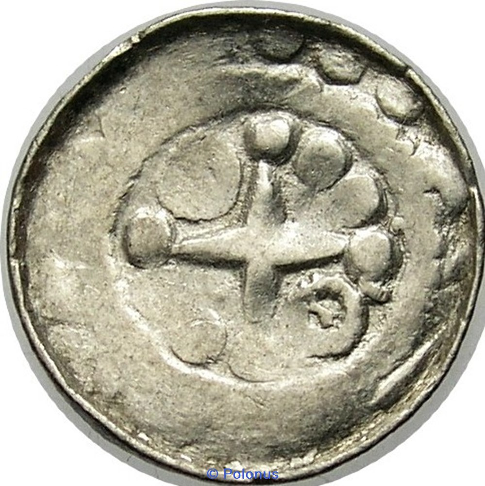 Polish (Greater Poland province) „cross denarius” with pearl cross coins european medieval to konigreich polen polish greater poland province cross denarius with pearl cross