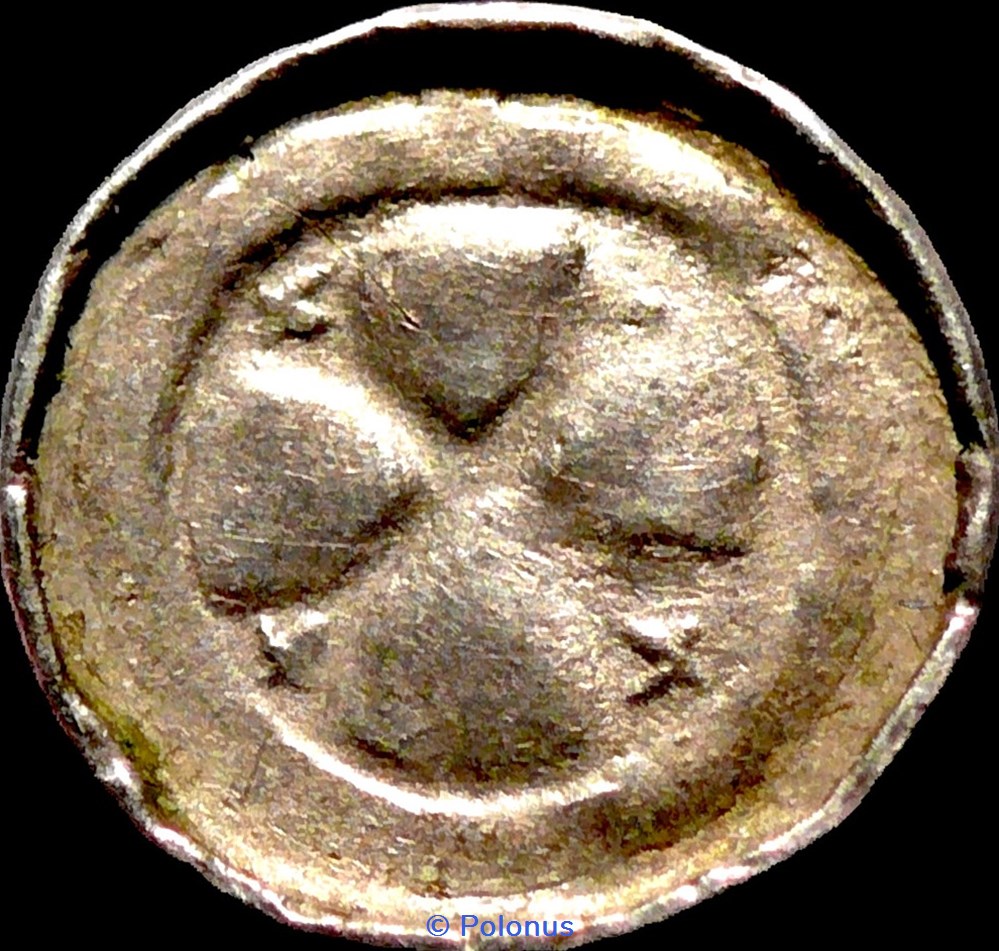 Polish (Greater Poland province) „cross denarius” with pearl cross coins european medieval to konigreich polen polish greater poland province cross denarius with pearl cross