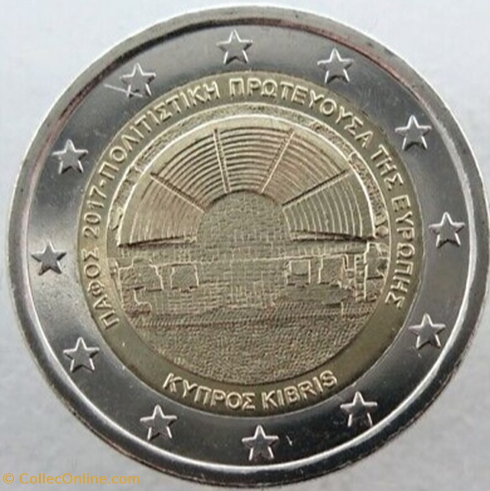 2€ COMMEMORATIVE PAPHOS CAPITALE DE LA CULTURE monnaies euros chypre 2 commemorative paphos capitale de la culture