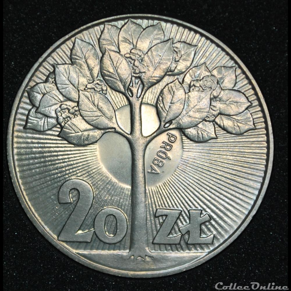 20 zlotych 1973 arbre monnaie monde pologne 20 zlotych 1973 arbre