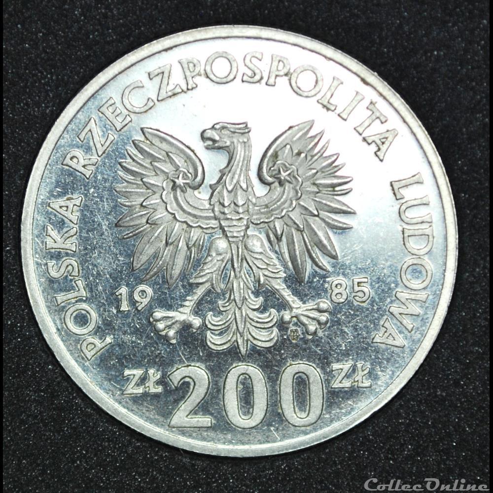 monnaie monde pologne 200 zlotych 1985 hopital pour les meres