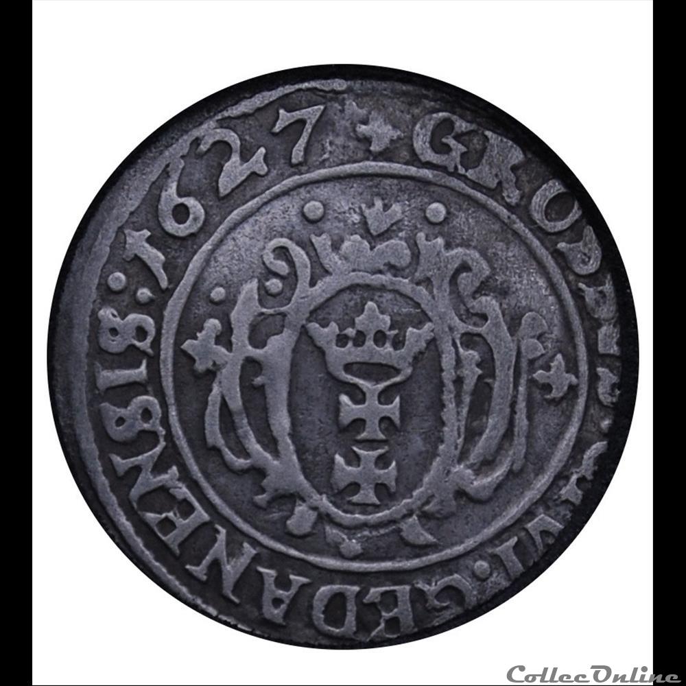 Grossus Gdansk Sigismond III monnaie monde pologne grossus gdansk sigismond iii