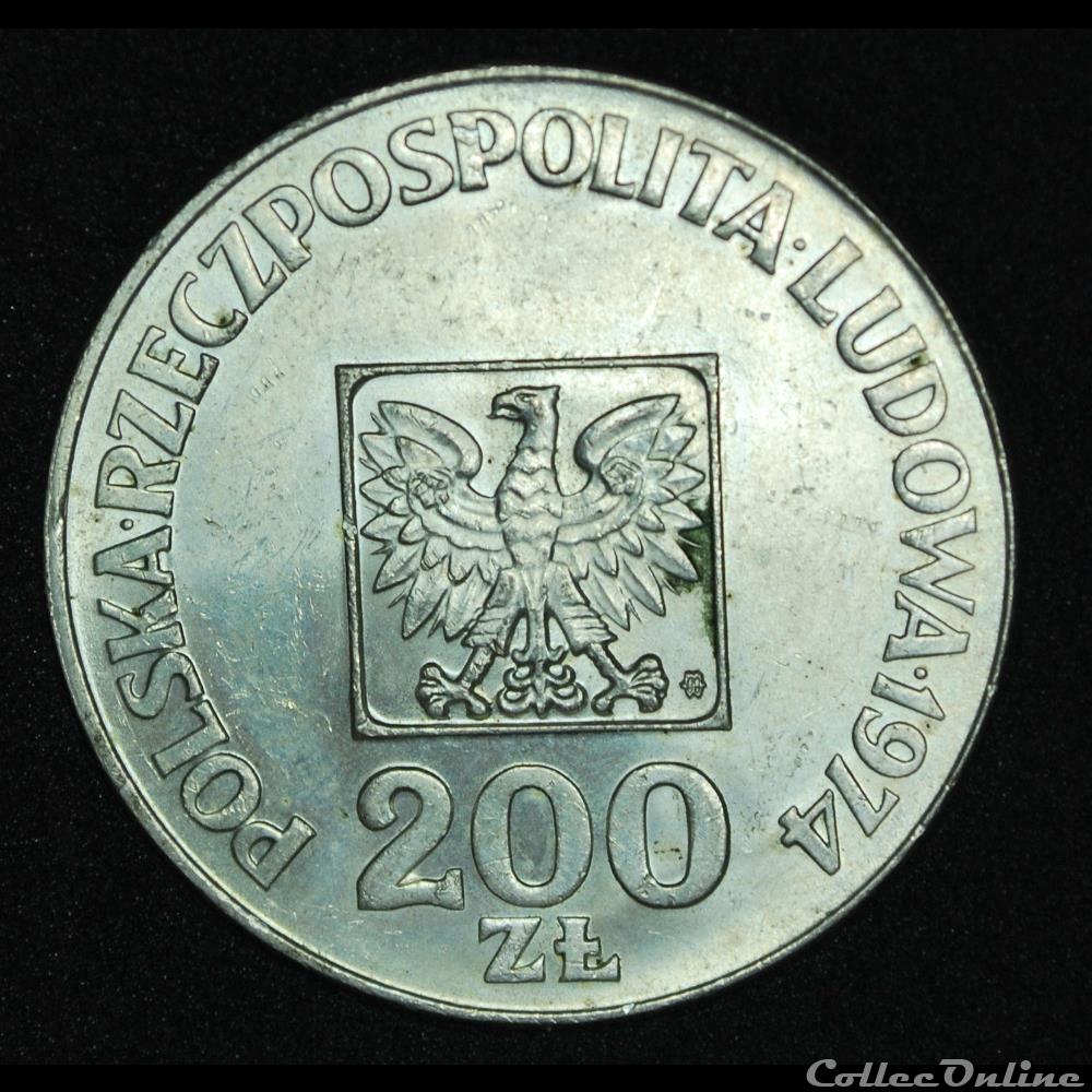 200 zlotych 1974 20 ans PRL monnaie monde pologne 200 zlotych 1974 20 ans prl