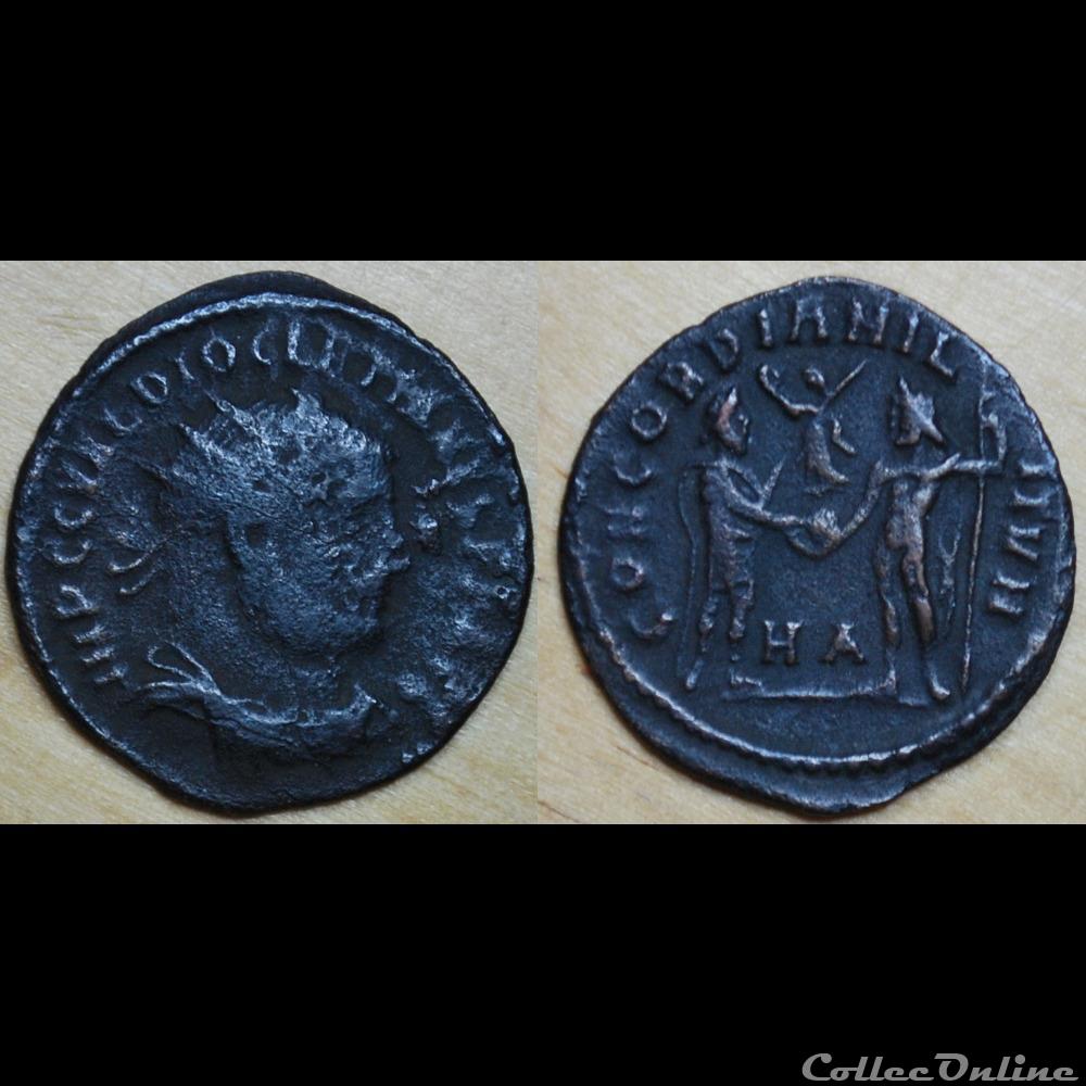Nummus Dioclétien CONCORDIA MIL-ITVM monnaie antique romaine nummus diocletien concordia mil itvm