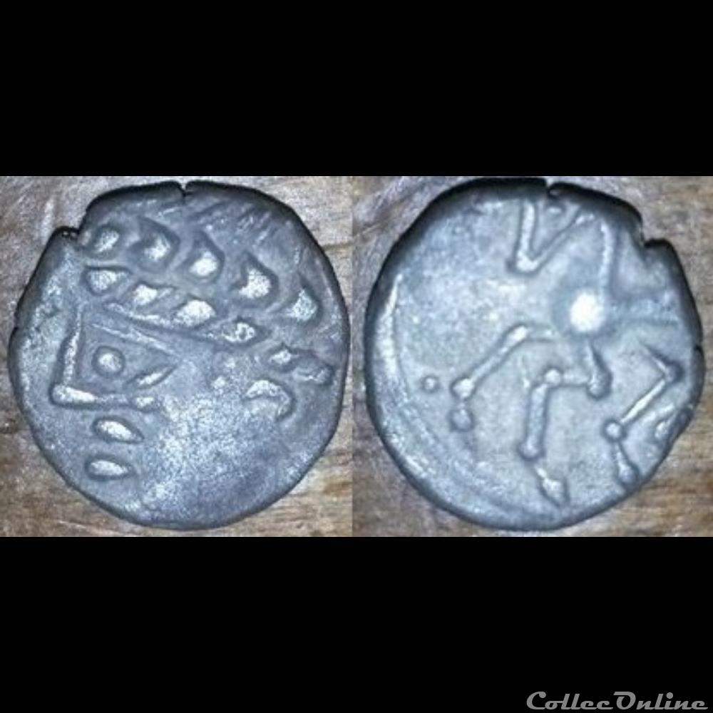 Drachme allobroges au cheval galopant et caducée monnaie antique gauloise drachme allobroges au cheval galopant et caducee