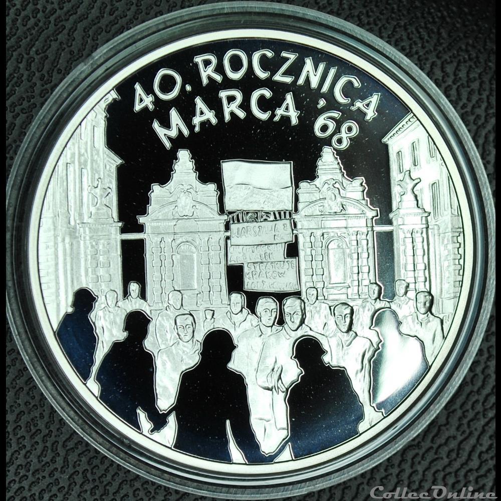 10 zlotych 2008 40 ans de mars 68 monnaie monde pologne 10 zlotych 2008 40 ans de mars 68