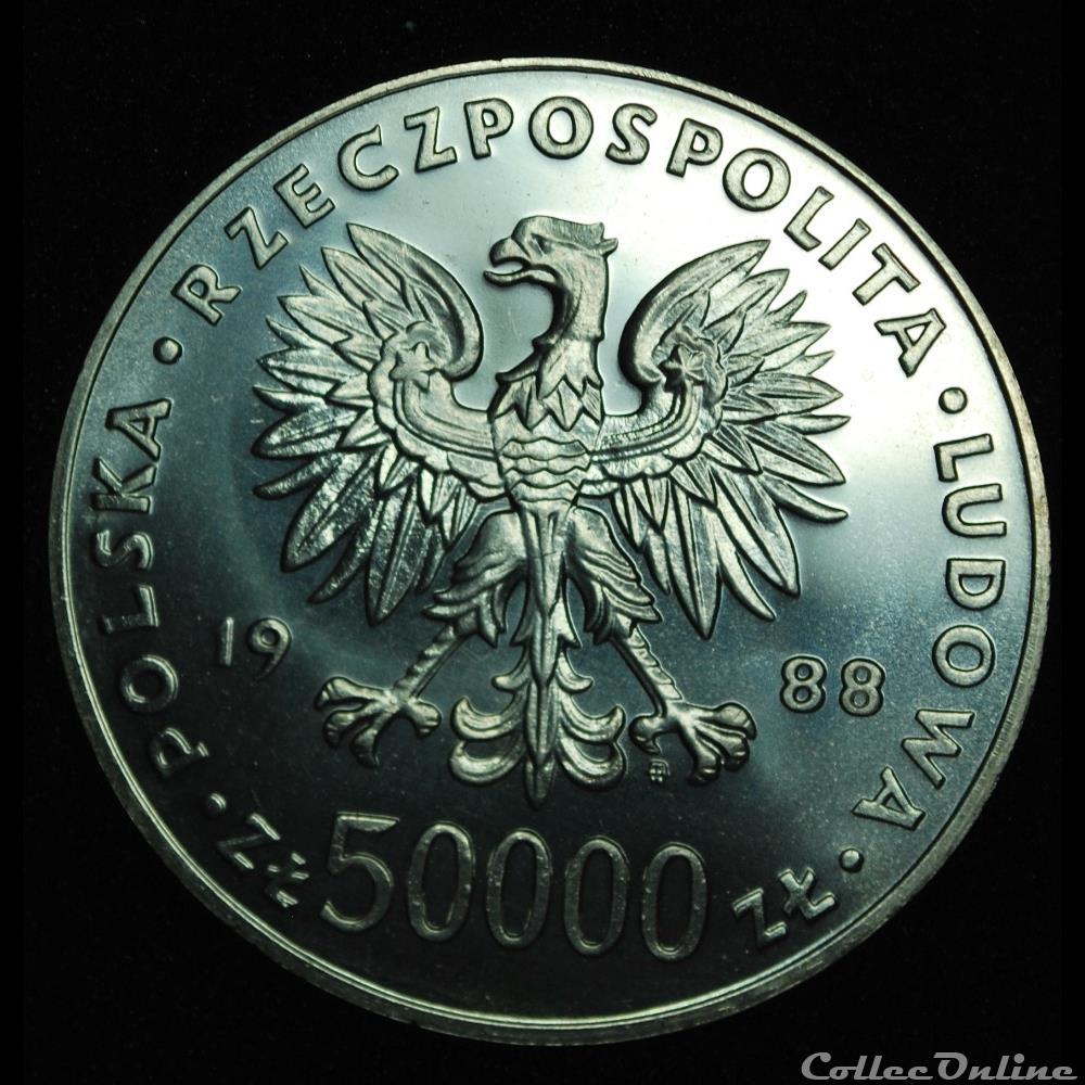 50000 zlotych 1988 Pilsudski monnaie monde pologne 50000 zlotych 1988 pilsudski