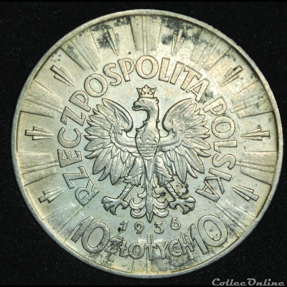 10 zlotych 1936 Sobieski monnaie monde pologne 10 zlotych 1936 sobieski