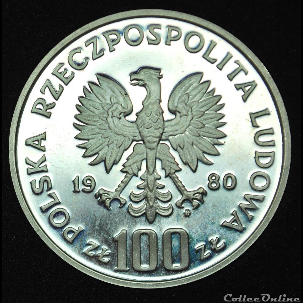 100 zlotych 1980 22em JO monnaie monde pologne 100 zlotych 1980 22em jo