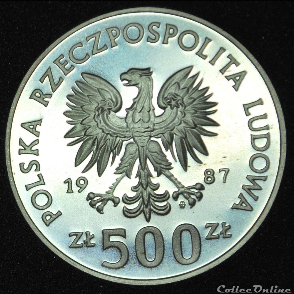 500 zlotych 1987 19em JO monnaie monde pologne 500 zlotych 1987 19em jo