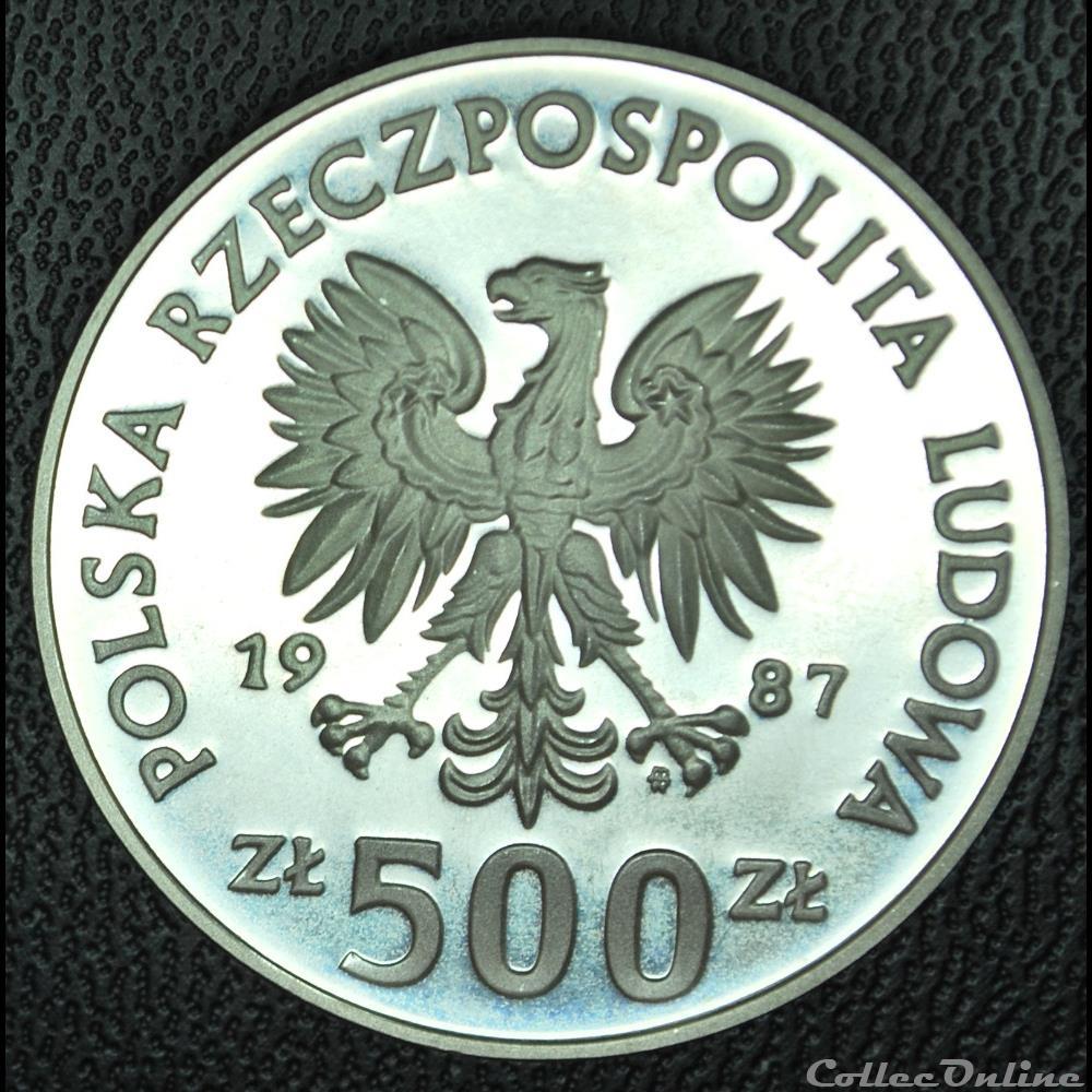 monnaie monde pologne 500 zlotych 1987 euro 1988