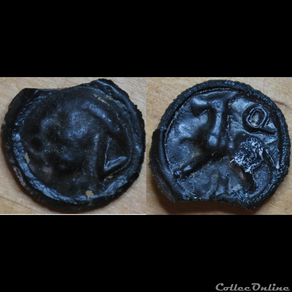 Séquanes - TOC au cheval, petit module monnaie antique gauloise sequanes toc au cheval petit module