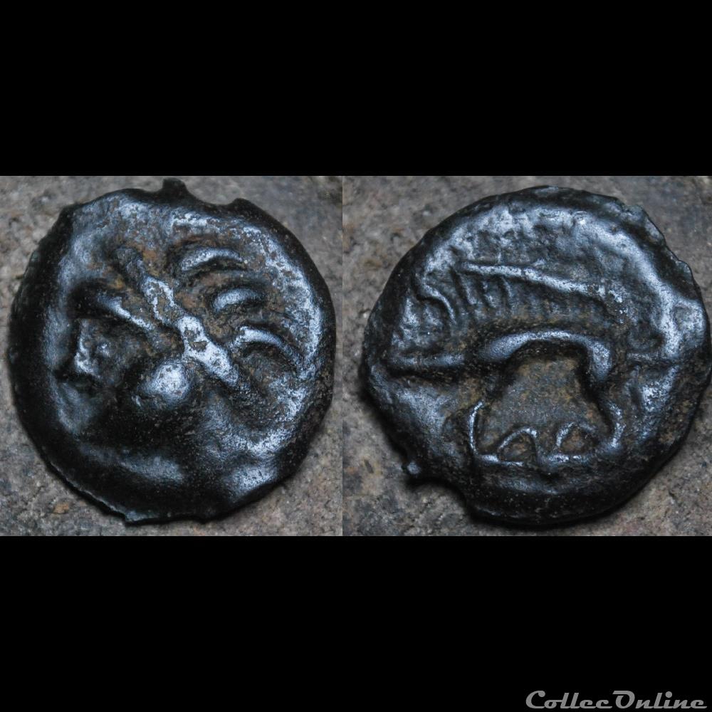 Rèmes - Tête d'indien monnaie antique gauloise remes tete indien
