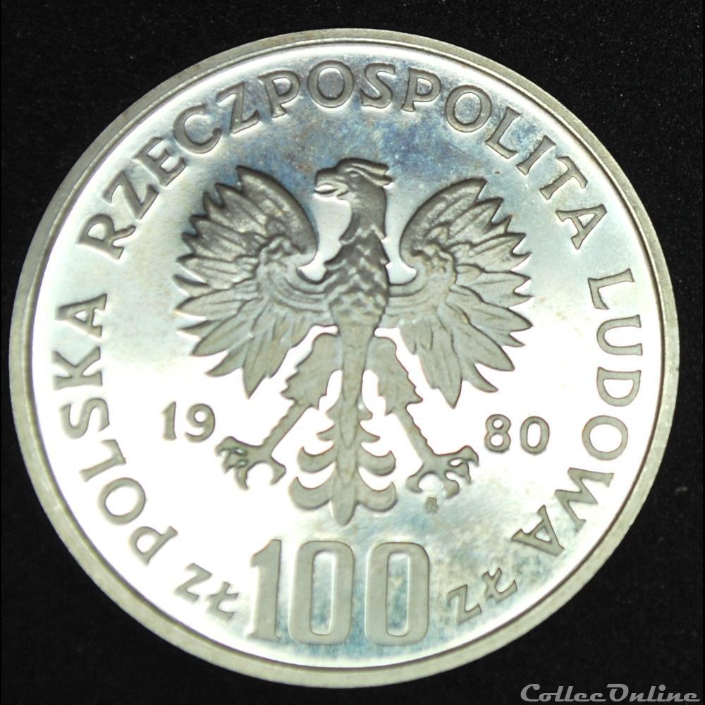 100 zlotych 1980 Jan Kochanowski monnaie monde pologne 100 zlotych 1980 jan kochanowski