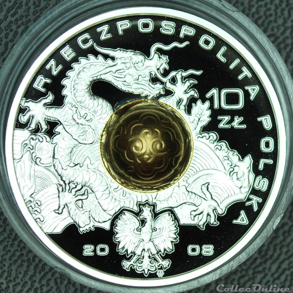 10 zlotych 2008 JO Pékin 2 monnaie monde pologne 10 zlotych 2008 jo pekin 2