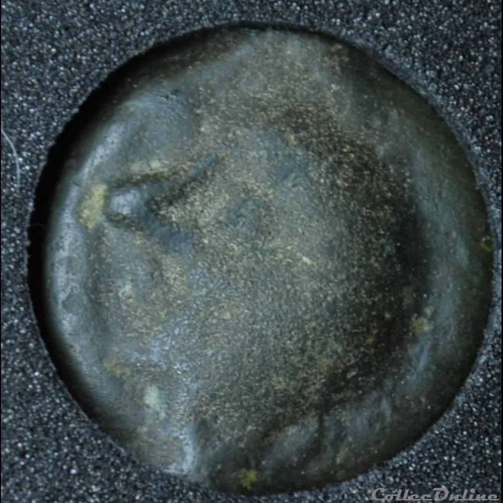 DT 228 potin tête chauve / sanglier monnaie antique gauloise dt 228 potin tete chauve sanglier