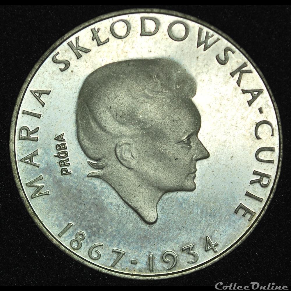 monnaie monde pologne 100 zlotych 1974 marie curie