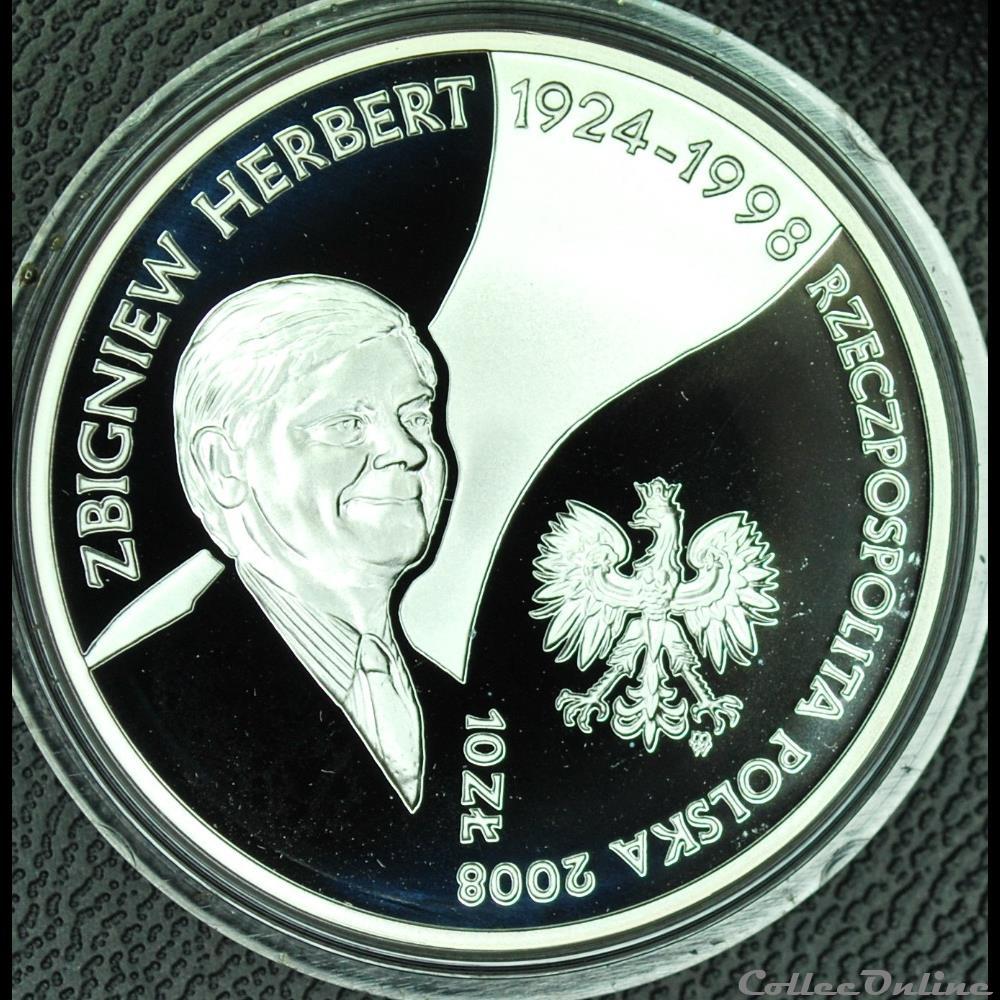 10 zlotych 2008 Zbigniew Herbert monnaie monde pologne 10 zlotych 2008 zbigniew herbert